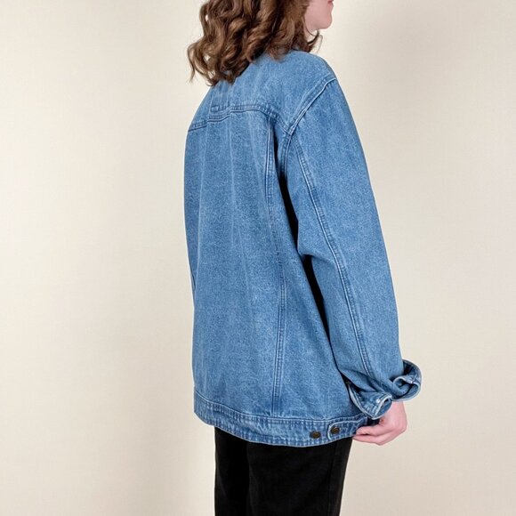 Vintage Wrangler Oversized Denim Jean Jacket Coat Relaxed Fit Lightweight Casual - Picture 2 of 9